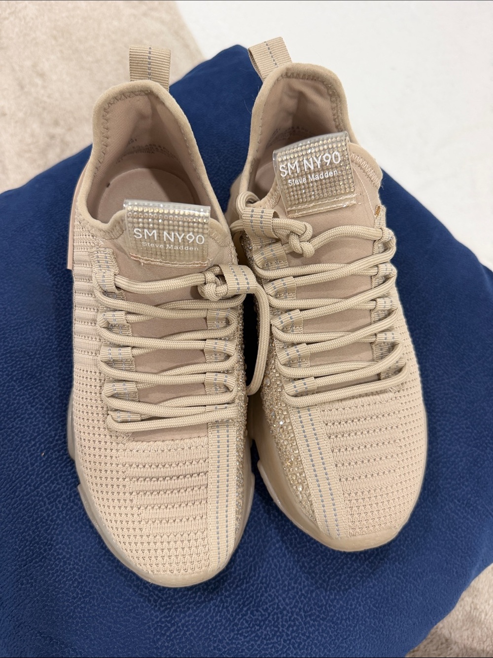 Steve Madden SM NY90 Men's Knit Sneaker in Taupe